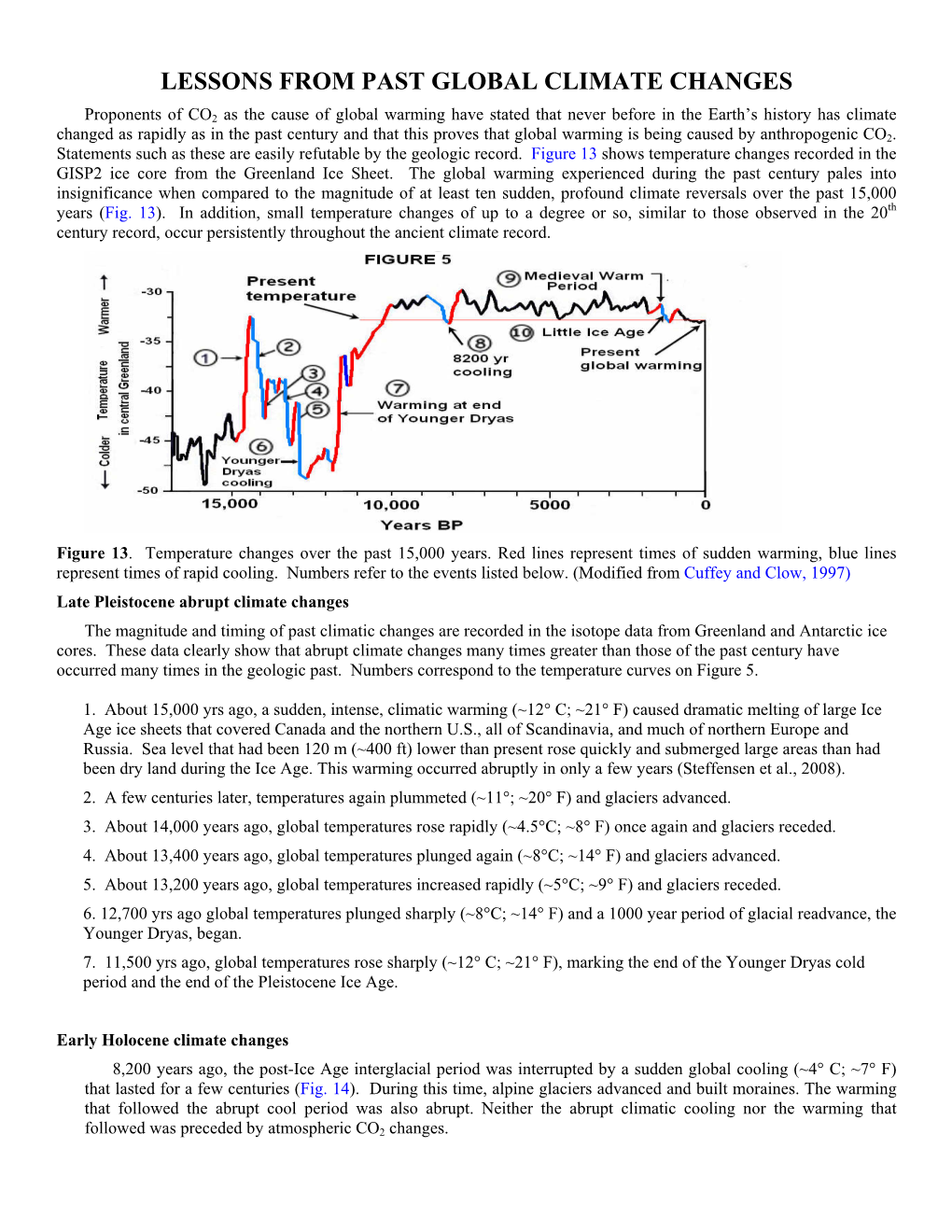 Lessons from Past Global Climate Changes