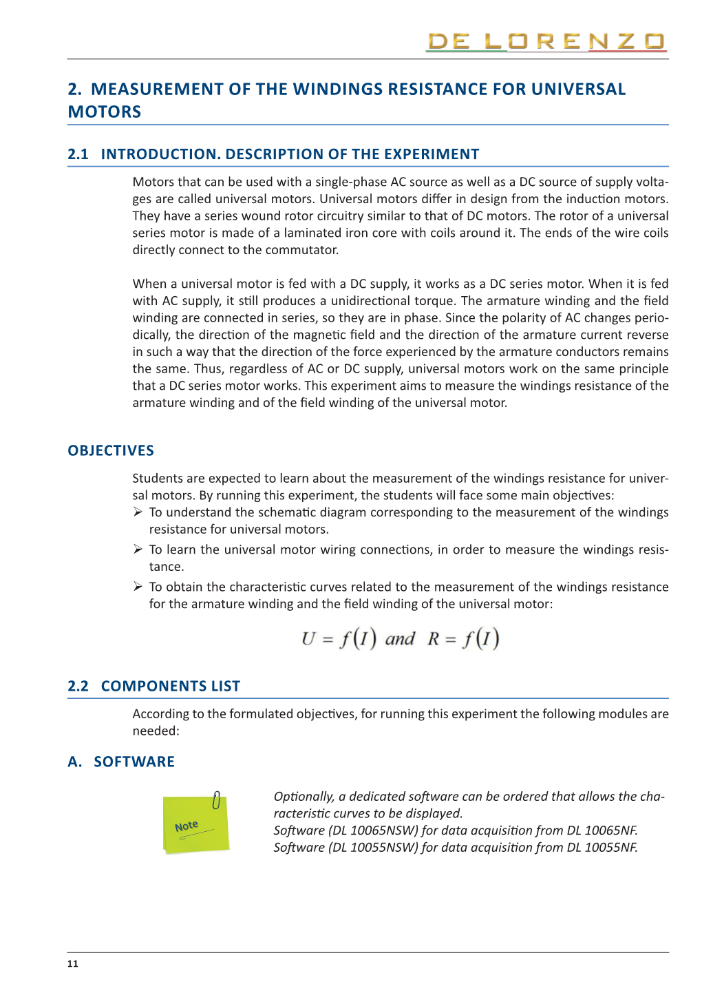 2. Measurement of the Windings Resistance for Universal Motors