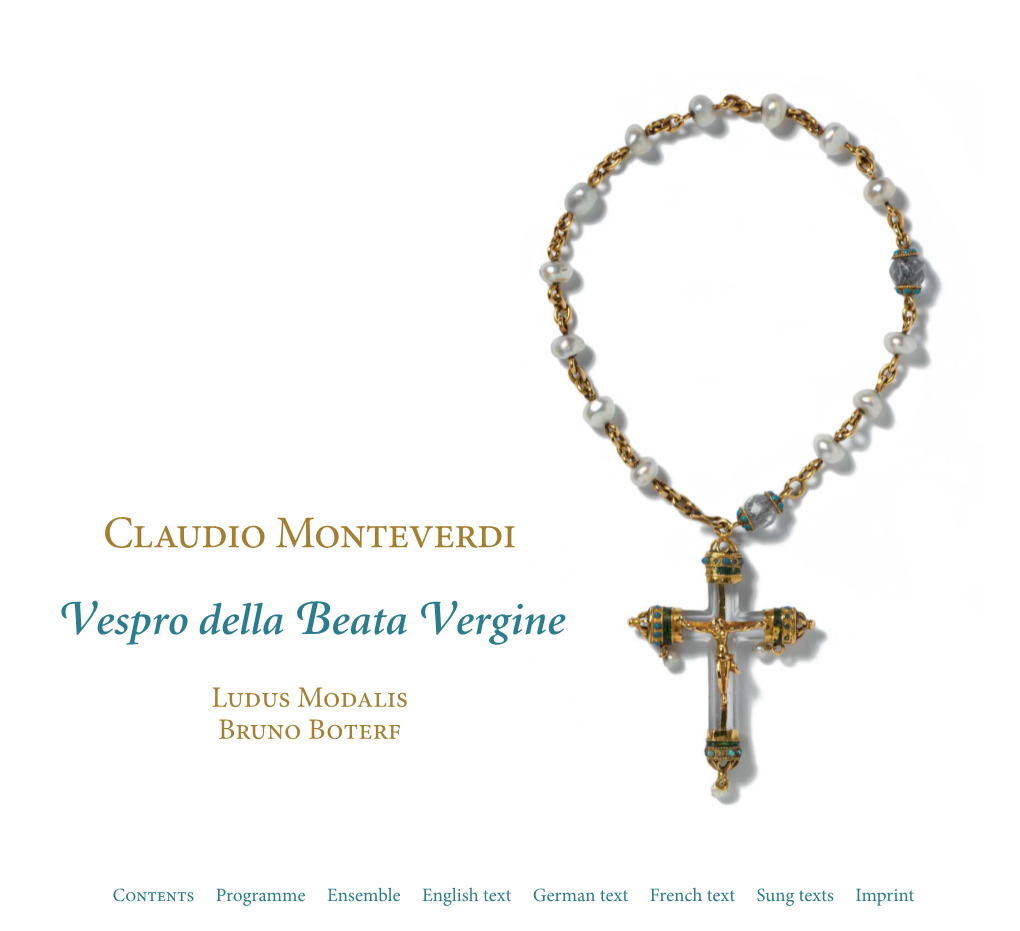 Claudio Monteverdi Vespro Della Beata Vergine