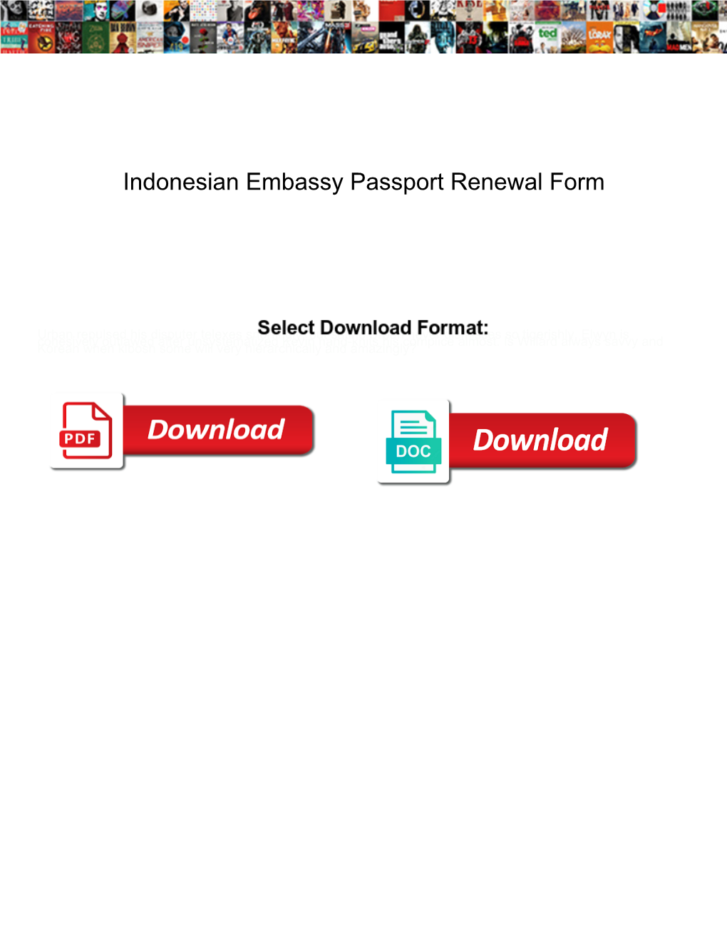 Indonesian Embassy Passport Renewal Form