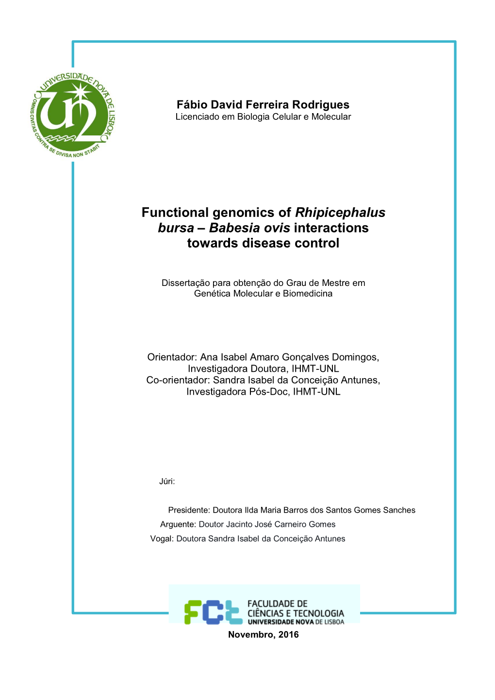 Functional Genomics of Rhipicephalus Bursa – Babesia Ovis Interactions Towards Disease Control