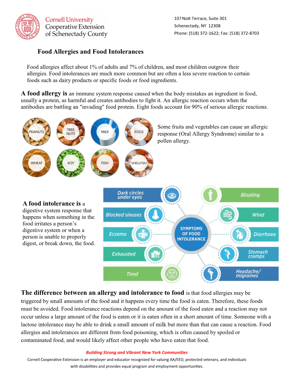 Food Allergies and Food Intolerances a Food Intolerance Is a The