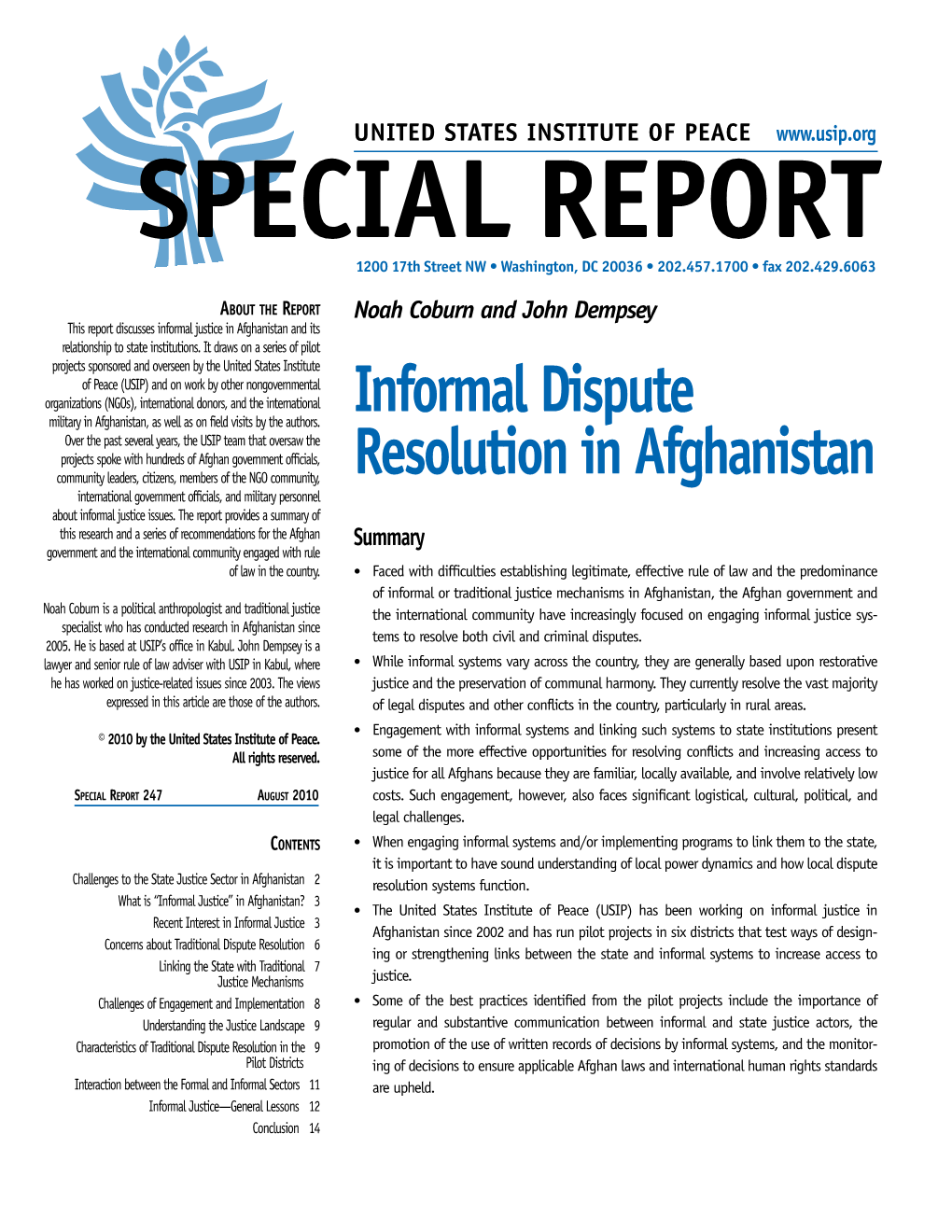 Informal Dispute Resolution in Afghanistan