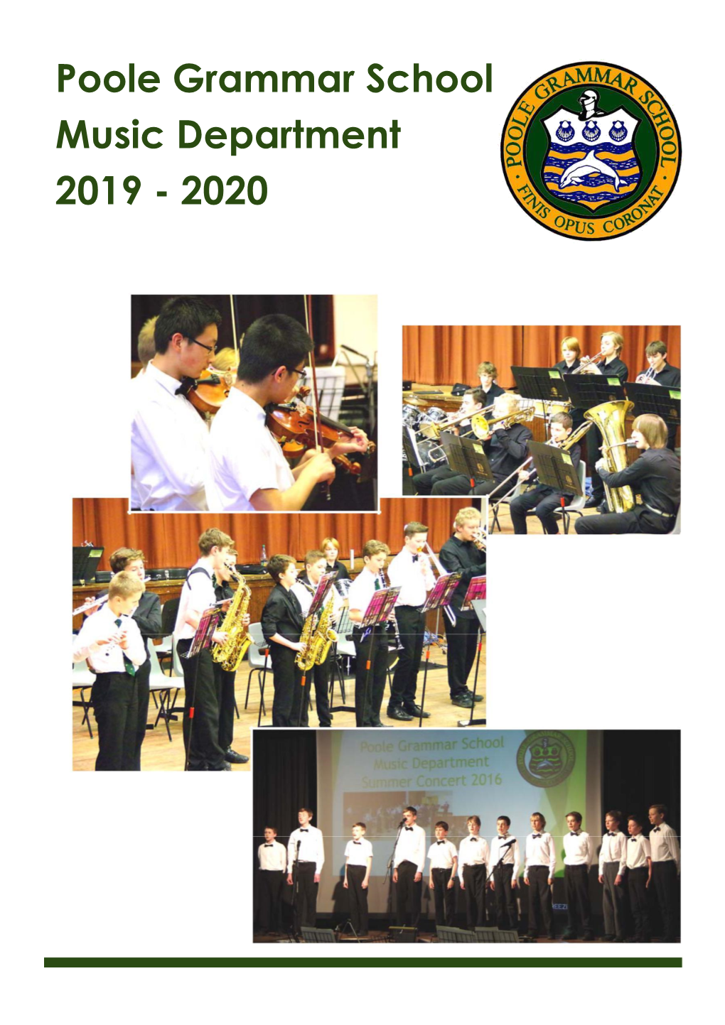 Poole Grammar School Music Department 2019 - 2020