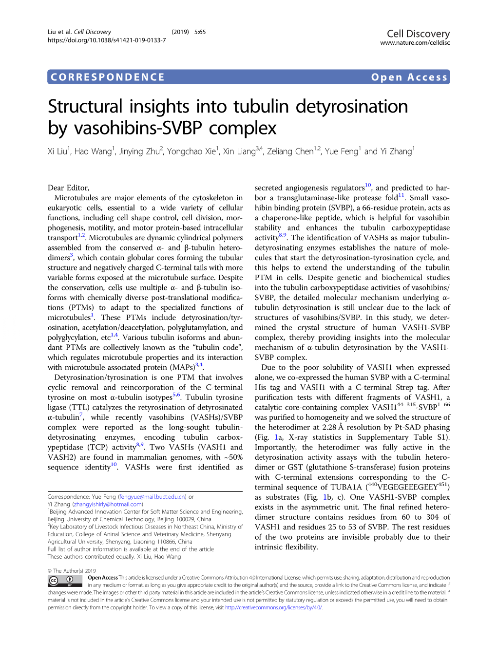 Structural Insights Into Tubulin Detyrosination by Vasohibins-SVBP