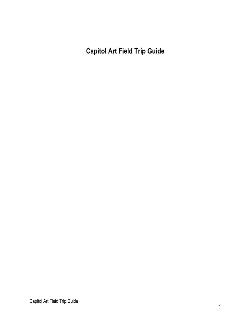 Capitol Art Field Trip Guide