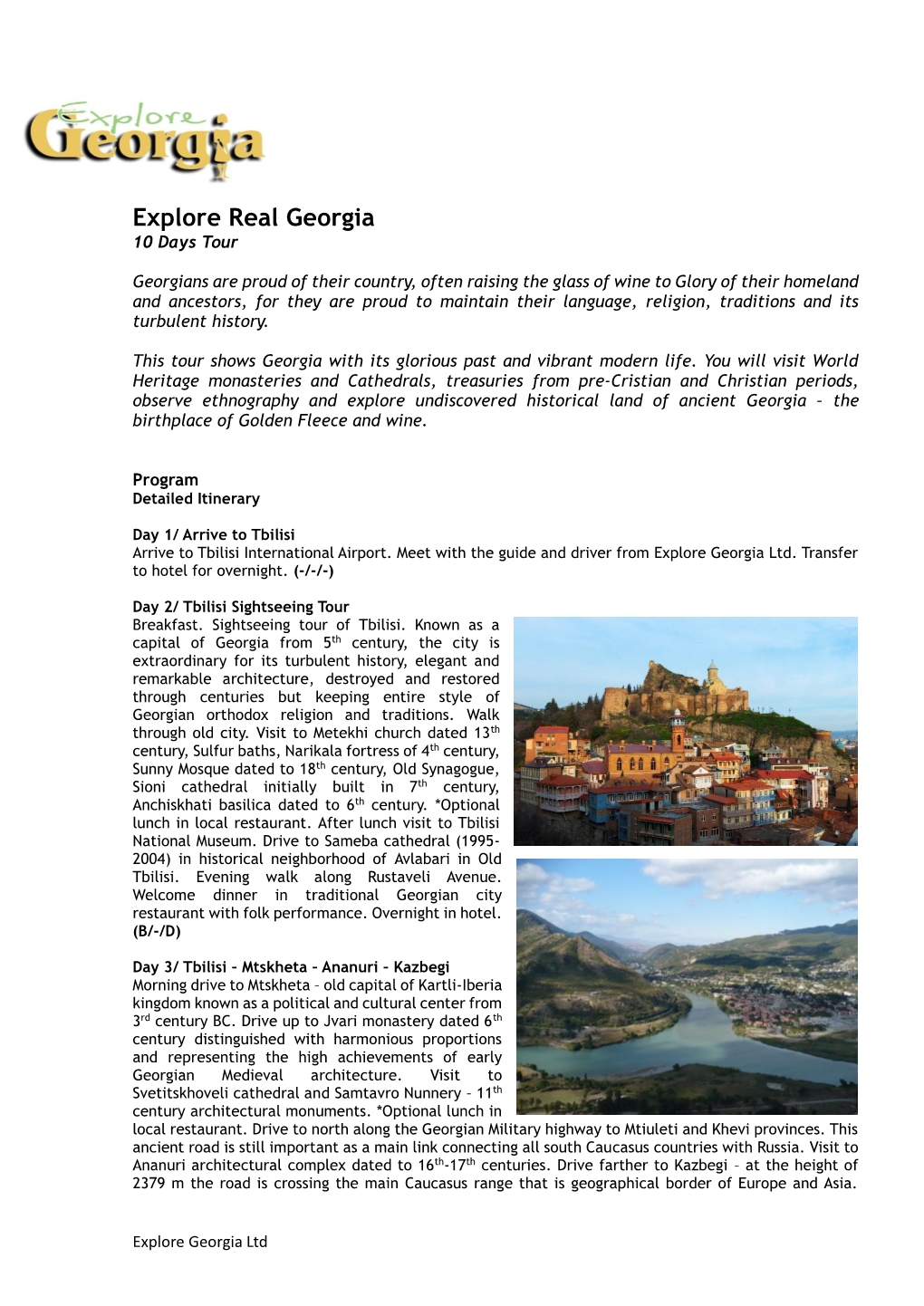 Explore Real Georgia 10 Days Tour