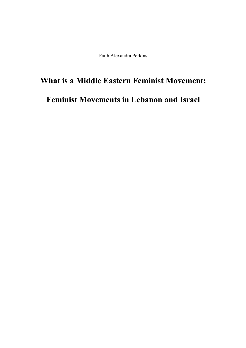 What Is a Middle Eastern Feminist Movement