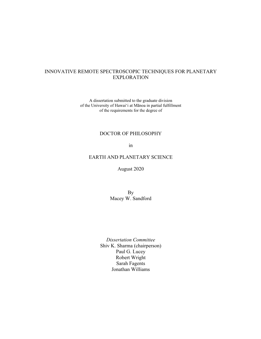 Innovative Remote Spectroscopic Techniques for Planetary Exploration