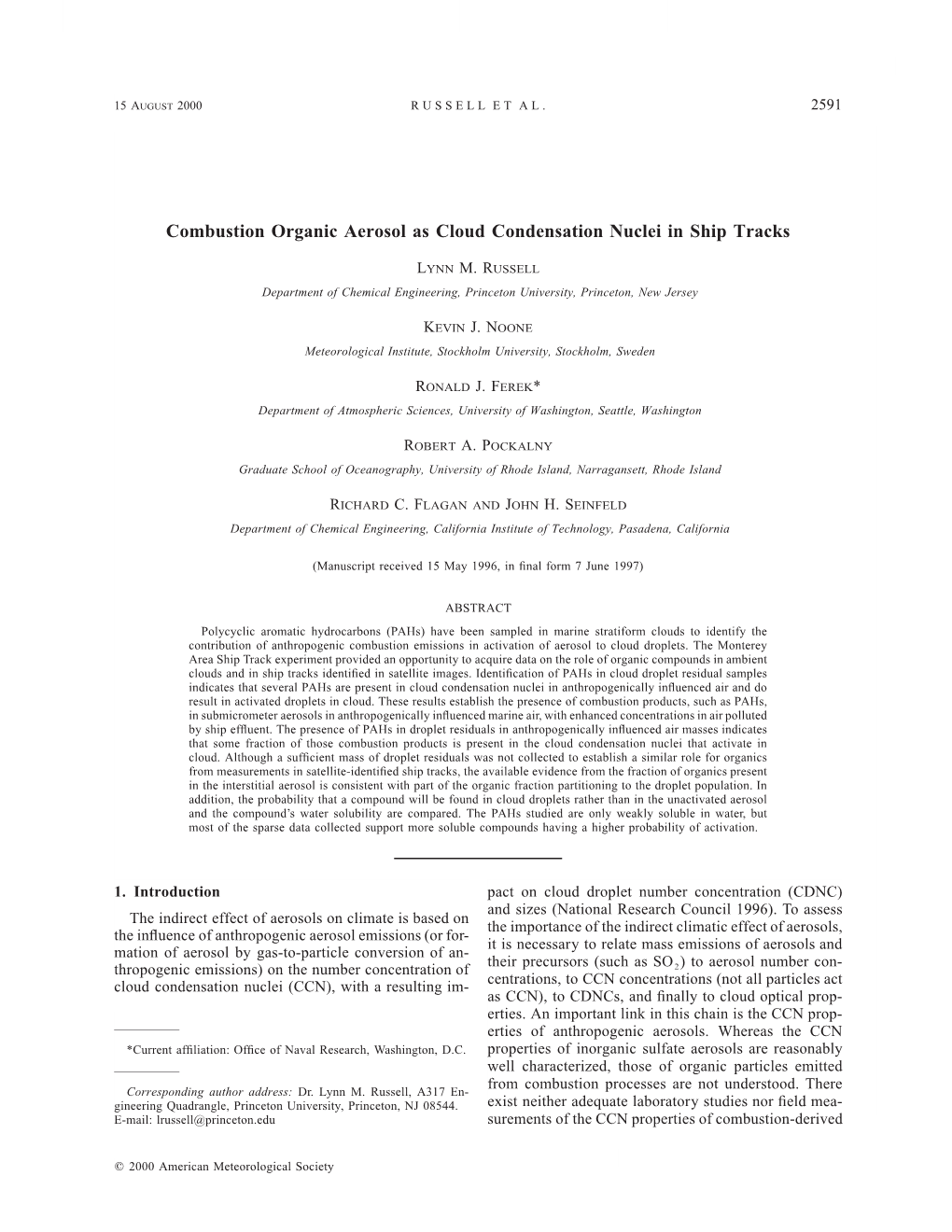 Combustion Organic Aerosol As Cloud Condensation Nuclei in Ship Tracks