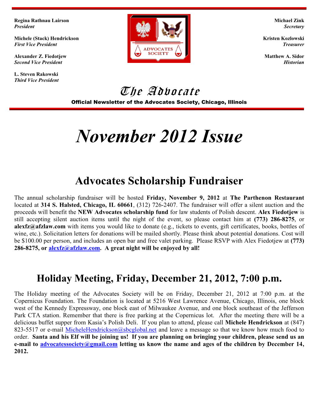 November 2012 Issue