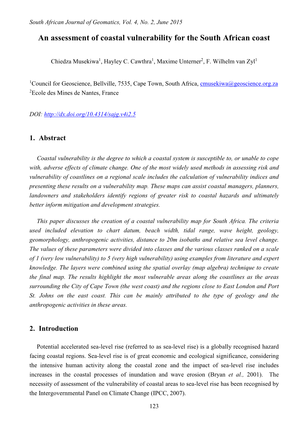 Groundwater Vulnerability Map for South Africa