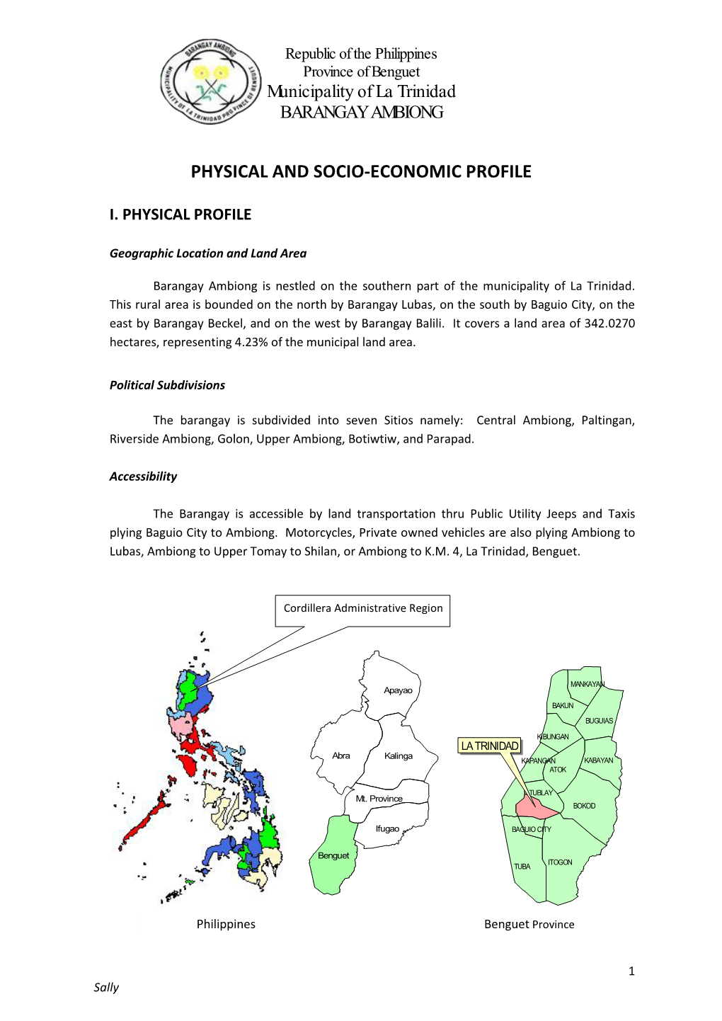 Physical and Socio-Economic Profile