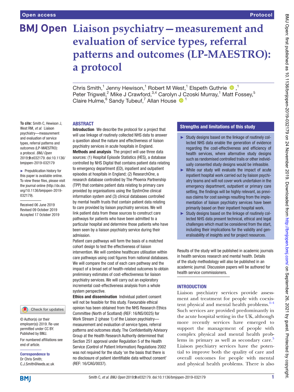 Liaison Psychiatry—Measurement and Evaluation of Service Types, Referral Patterns and Outcomes (LP-MAESTRO):­ a Protocol