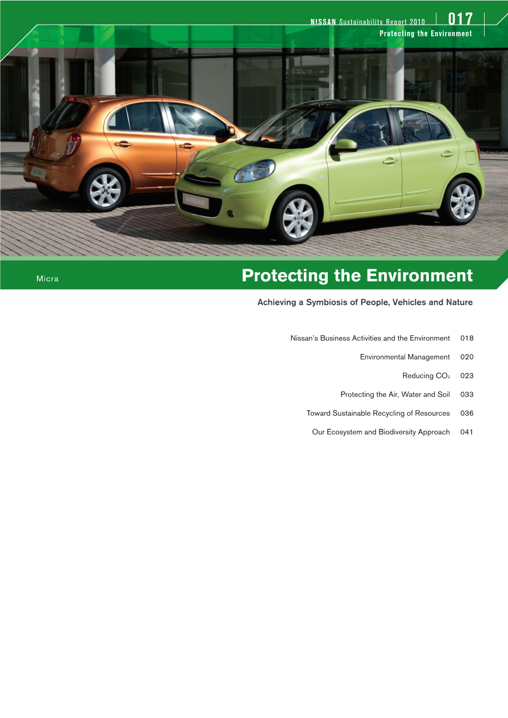 Sustainability Report 2010 017 Protecting the Environment