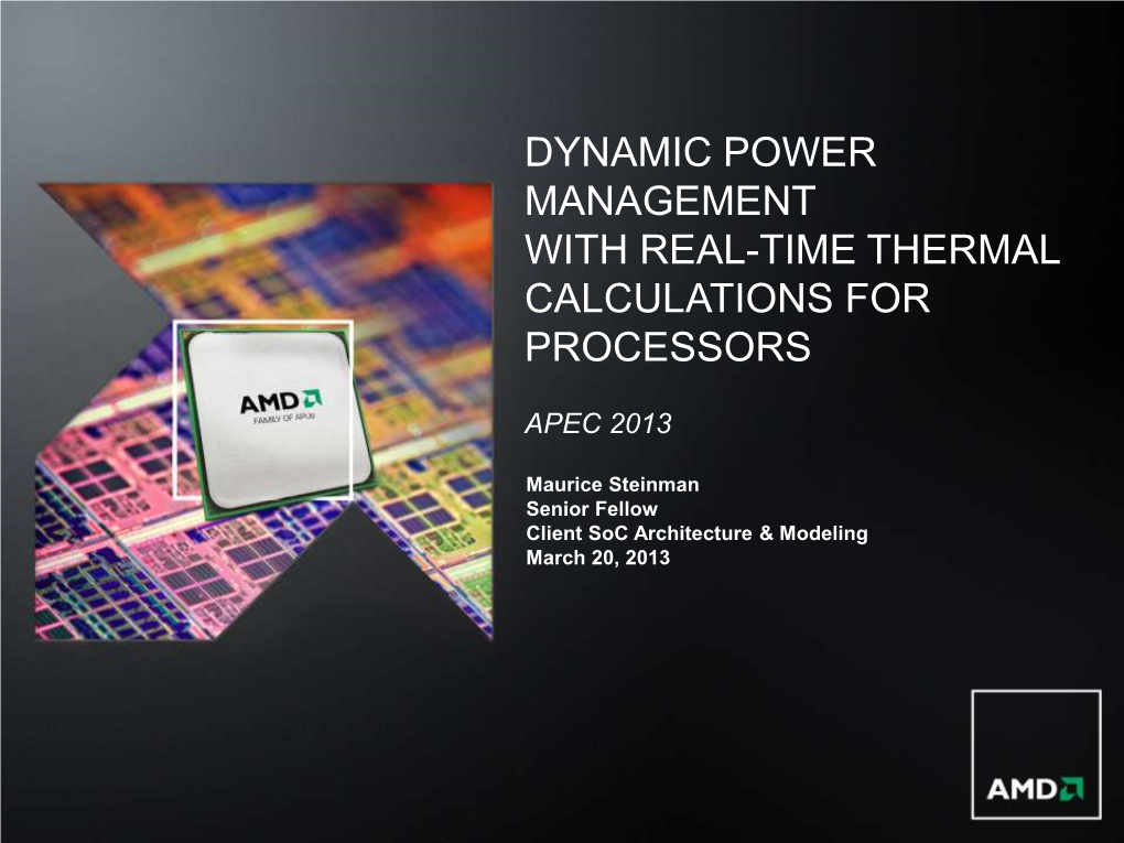 Dynamic Power Management with Real-Time Thermal Calculations for Processors