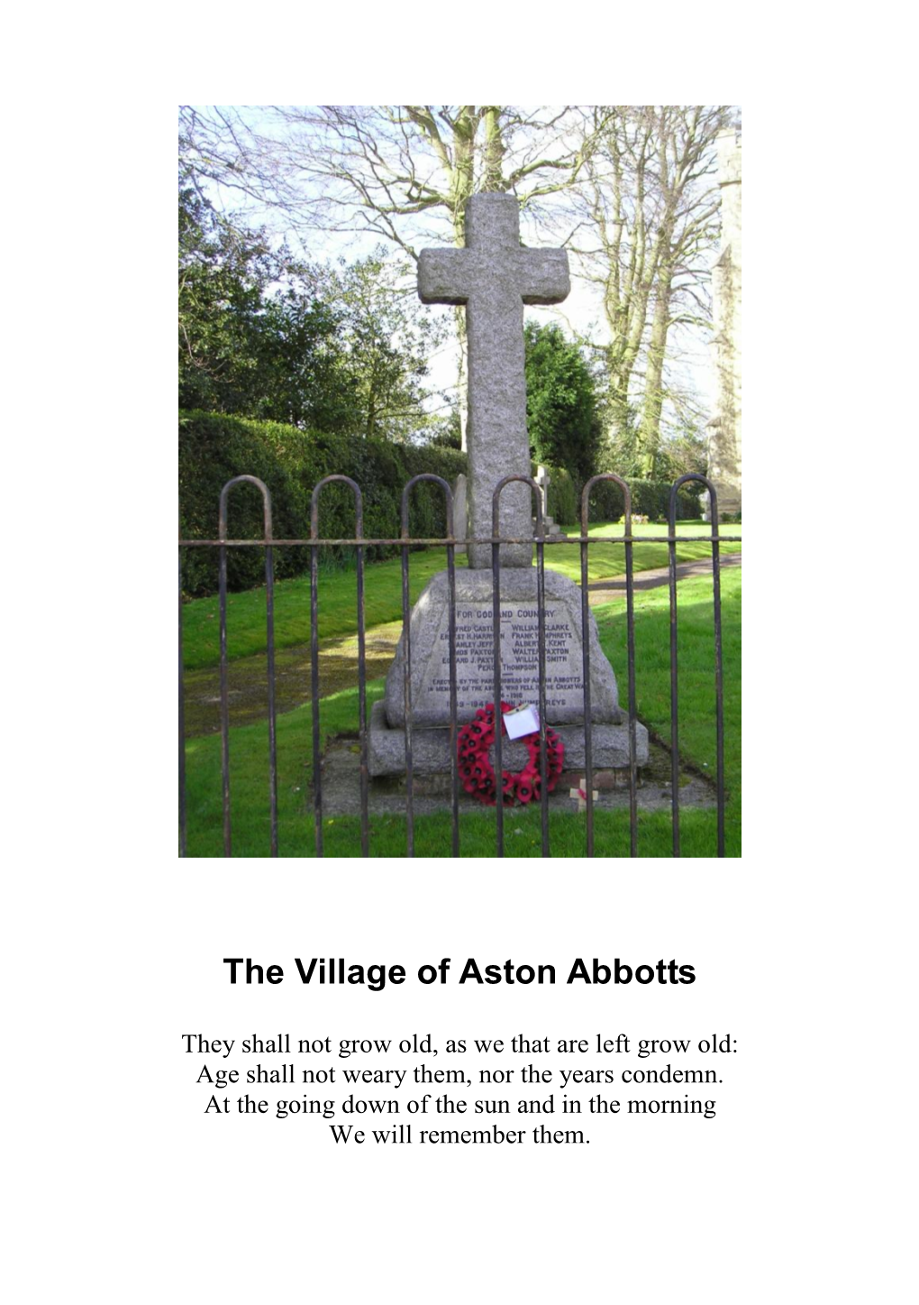 The Soldier Lads of Aston Abbotts Introduction