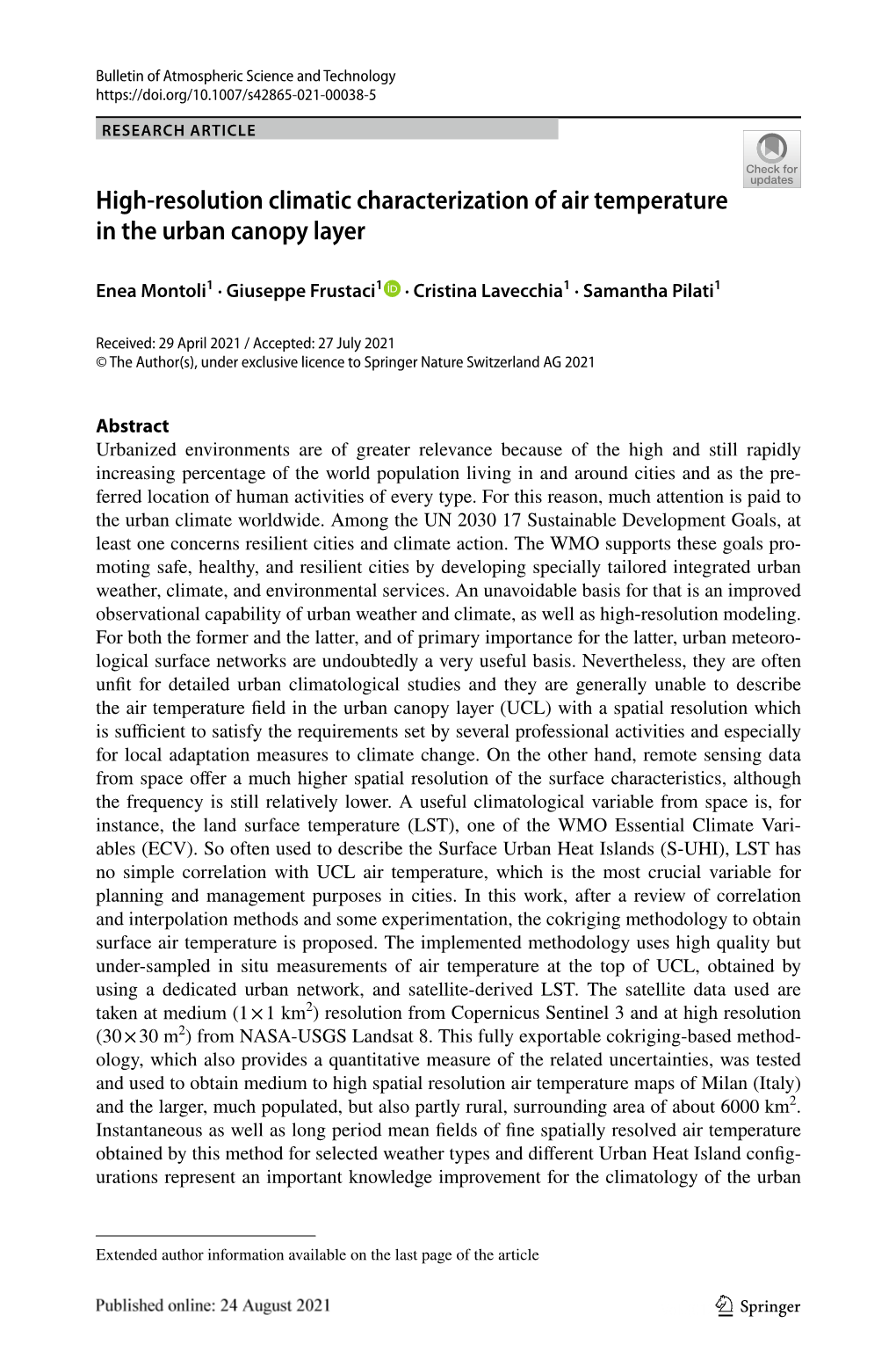 High-Resolution Climatic Characterization of Air Temperature