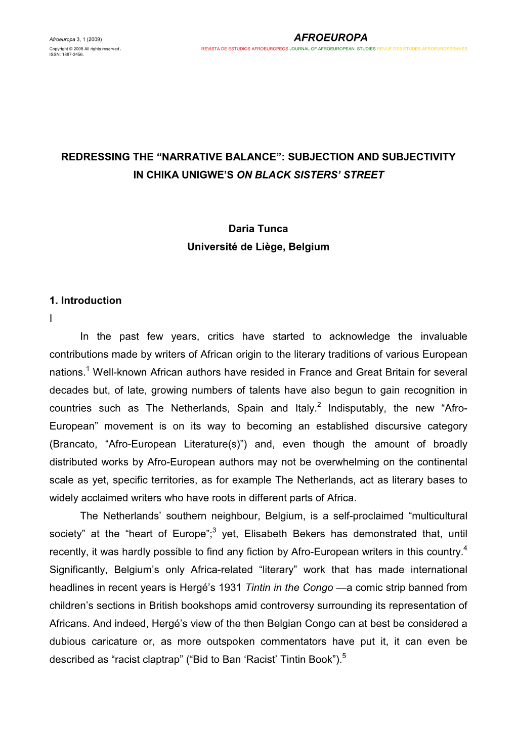 Subjection and Subjectivity in Chika Unigwe's On