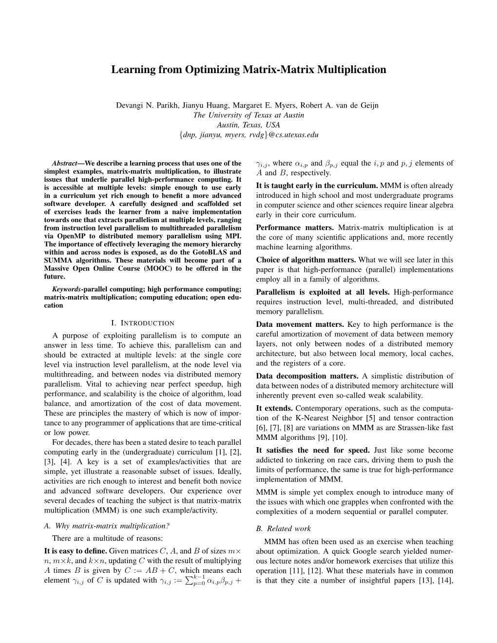 Learning from Optimizing Matrix-Matrix Multiplication