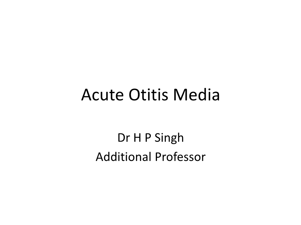 Acute Otitis Media