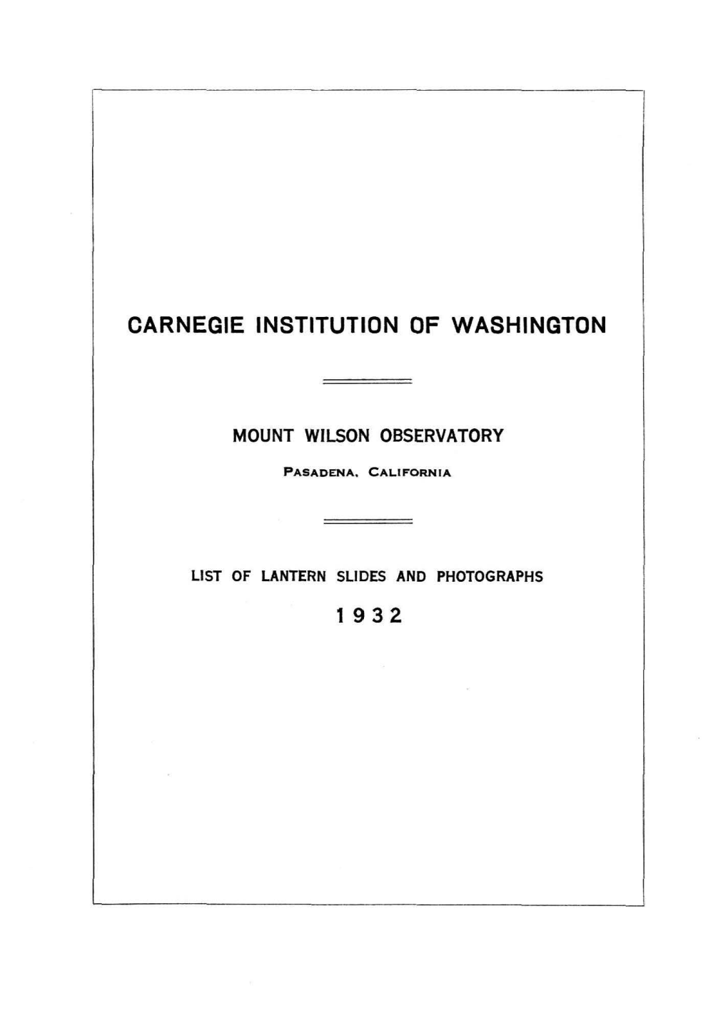 Carnegie Institution of Washington