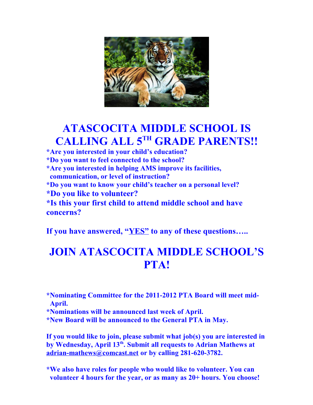 Calling All 5Th Grade Parents