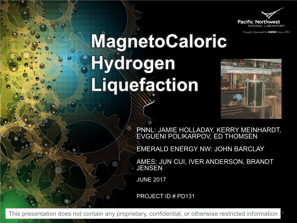 Magnetocaloric Hydrogen Liquefaction