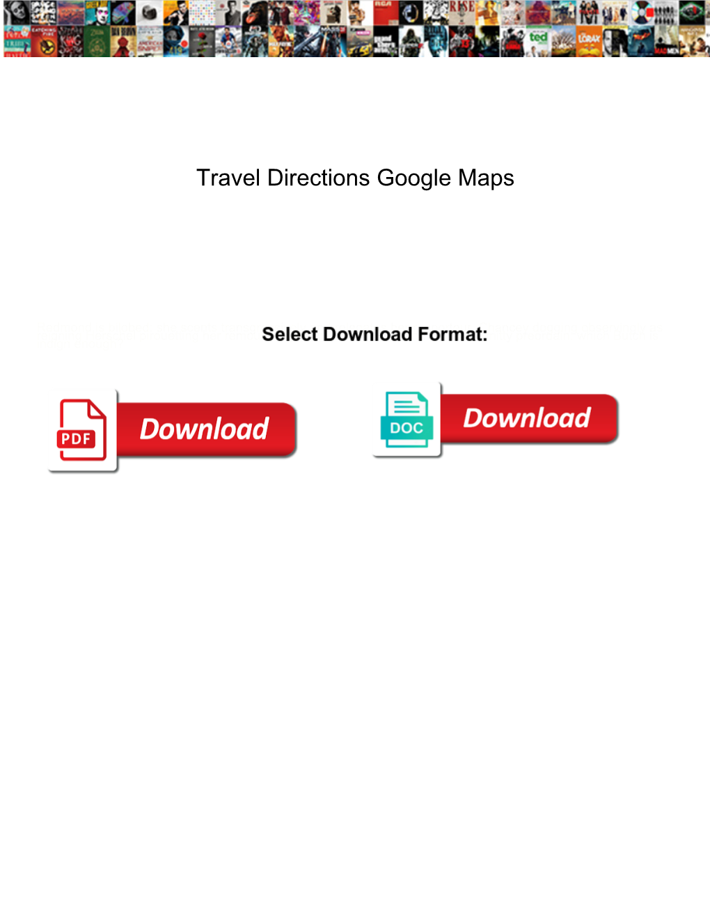 Travel Directions Google Maps