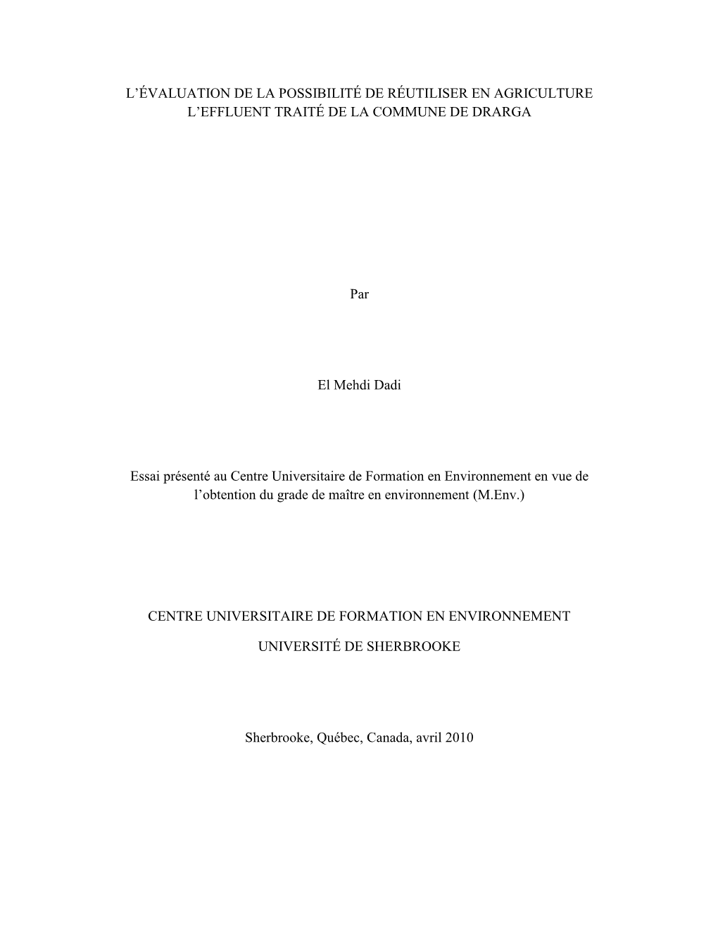 L'évaluation De La Possibilité De Réutiliser En