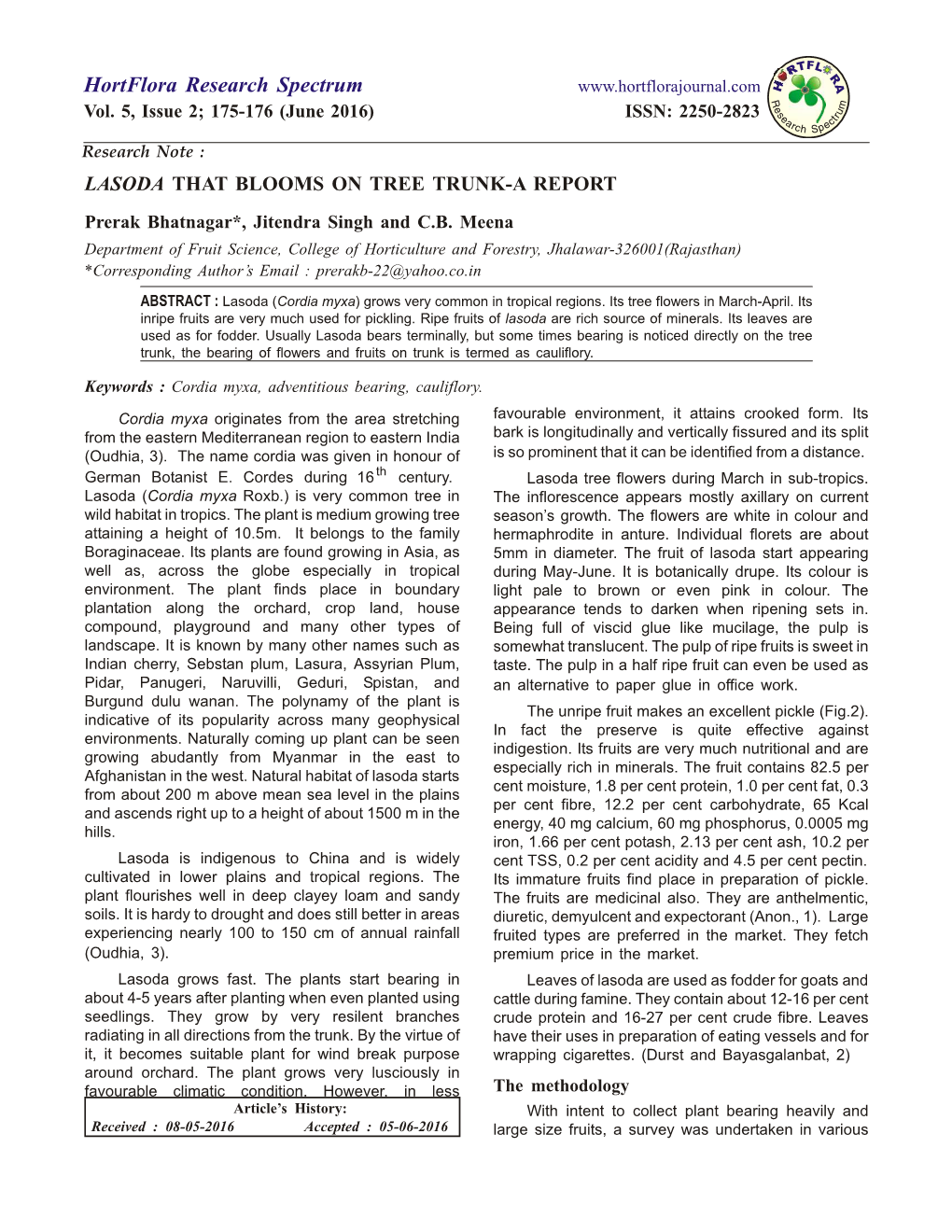 Hortflora Research Spectrum Vol