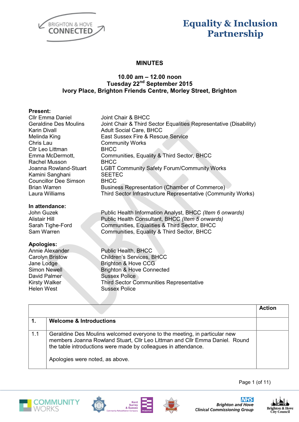 Equality Steering Group Minutes 22/05/12