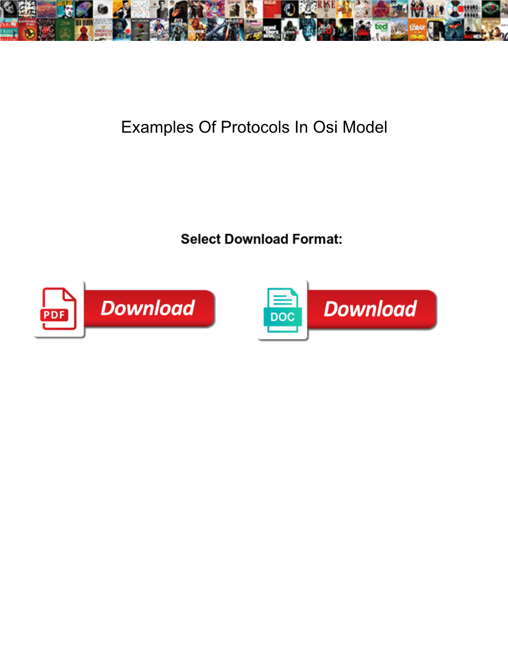 Examples of Protocols in Osi Model
