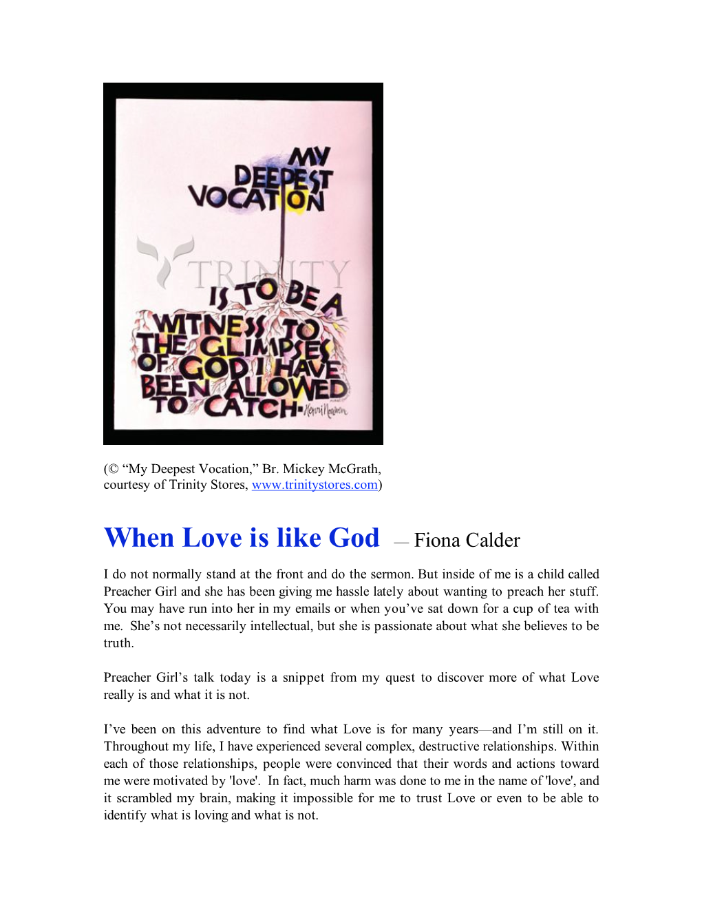 When Love Is Like God — Fiona Calder
