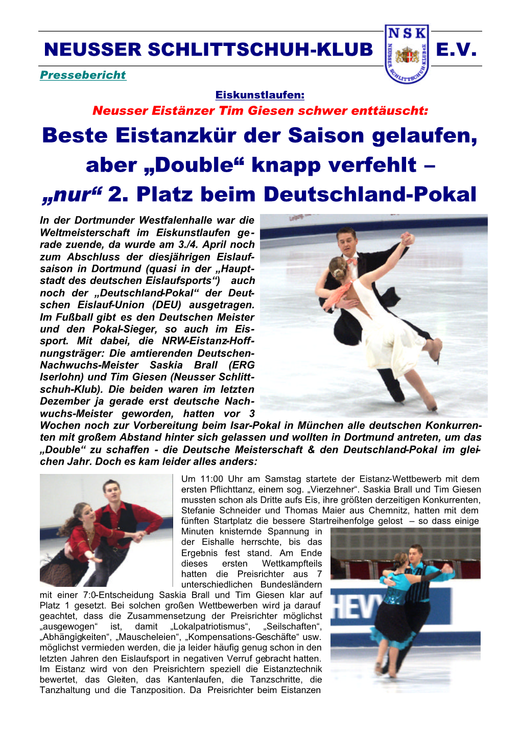 2. Platz Beim Deutschland-Pokal