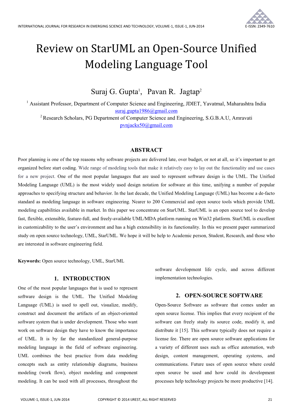 Review on Staruml an Open-Source Unified Modeling Language Tool