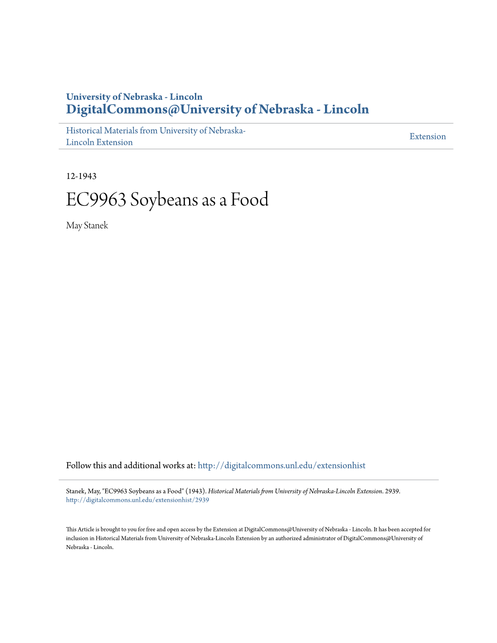 EC9963 Soybeans As a Food May Stanek