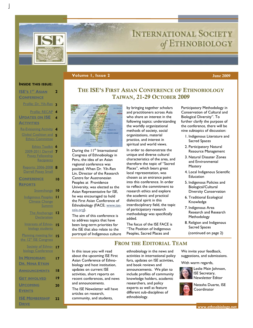 ISE Newsletter, Volume 1 Issue 2, with Photos