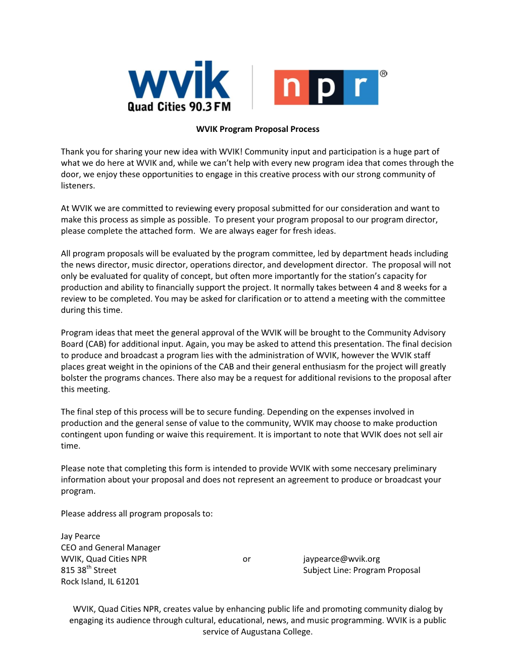 WVIK, Quad Cities NPR, Creates Value by Enhancing Public Life And