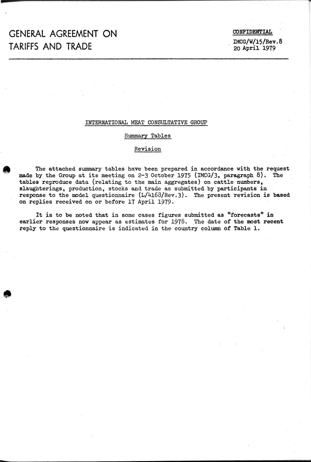 GENERAL AGREEMENT on TARIFFS and TRADE 20 April 1979