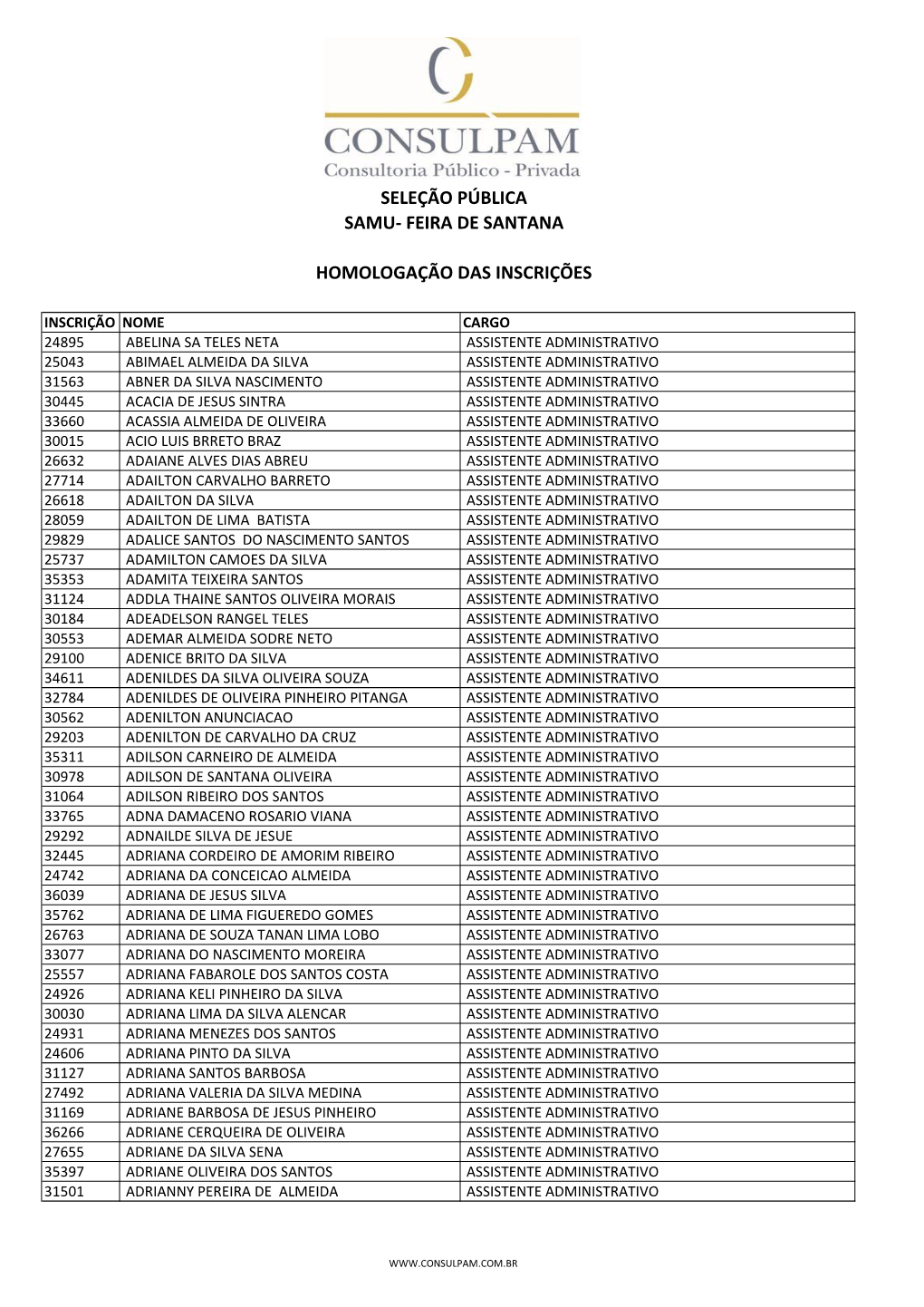 Feira De Santana Homologação