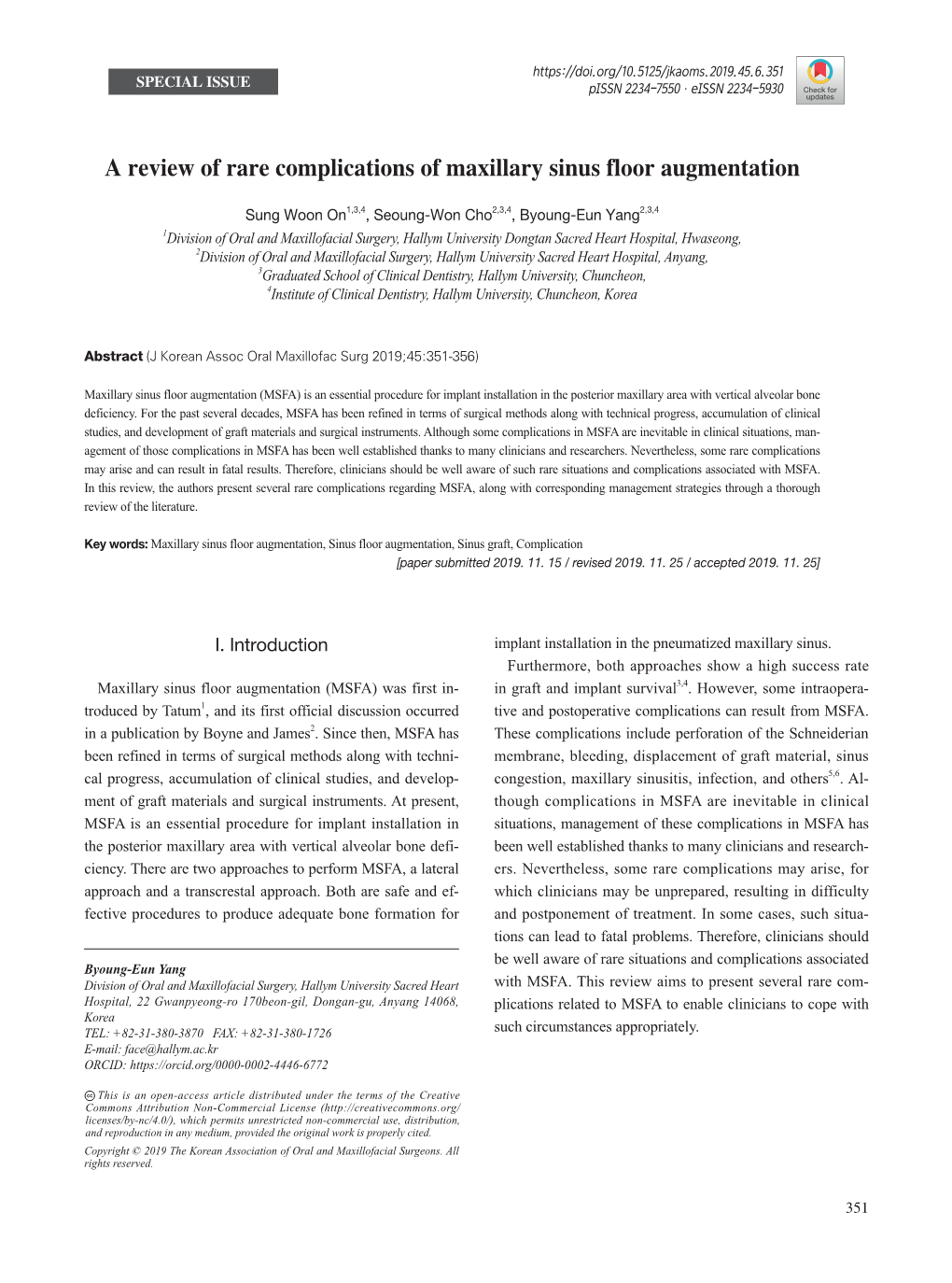 A Review of Rare Complications of Maxillary Sinus Floor Augmentation