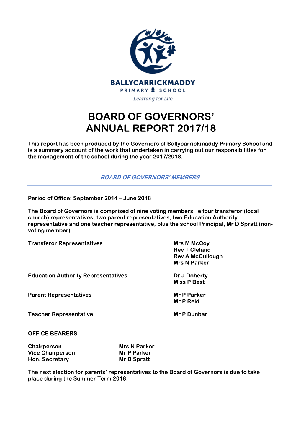 Board of Governors' Annual Report 2017/18