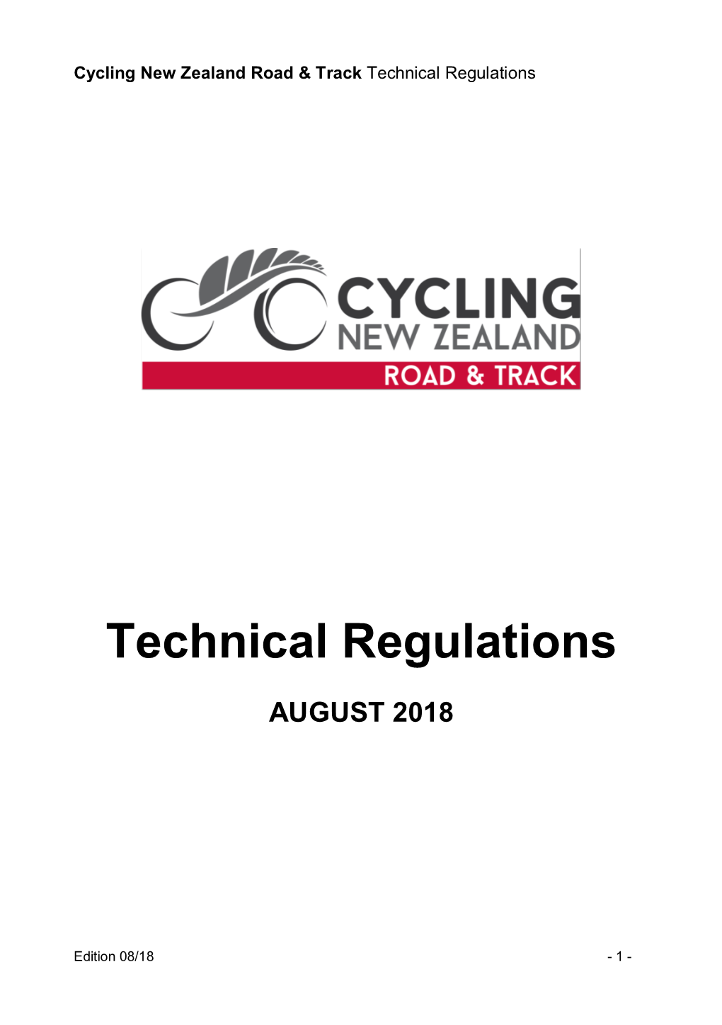 Cycling New Zealand Road & Track Racing Rules