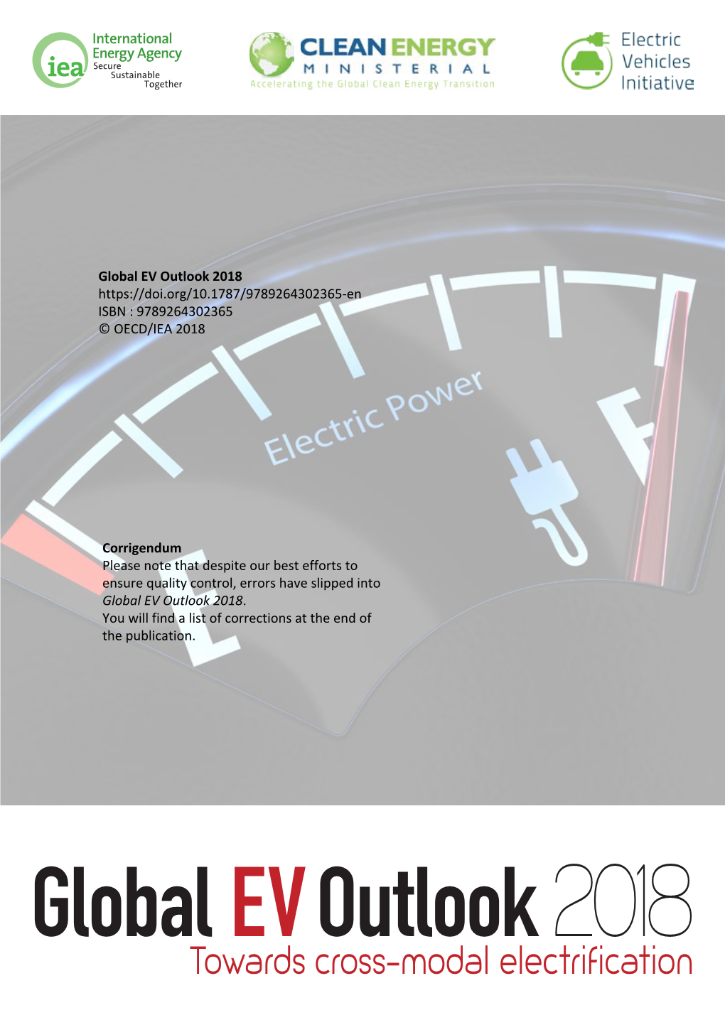 Towards Cross-Modal Electrification2018 Corrections to Global EV Outlook 2018