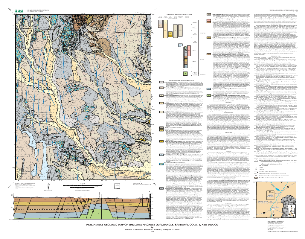 Preliminary Geologic Map of the Loma Machete Quadrangle, Sandoval County, New Mexico