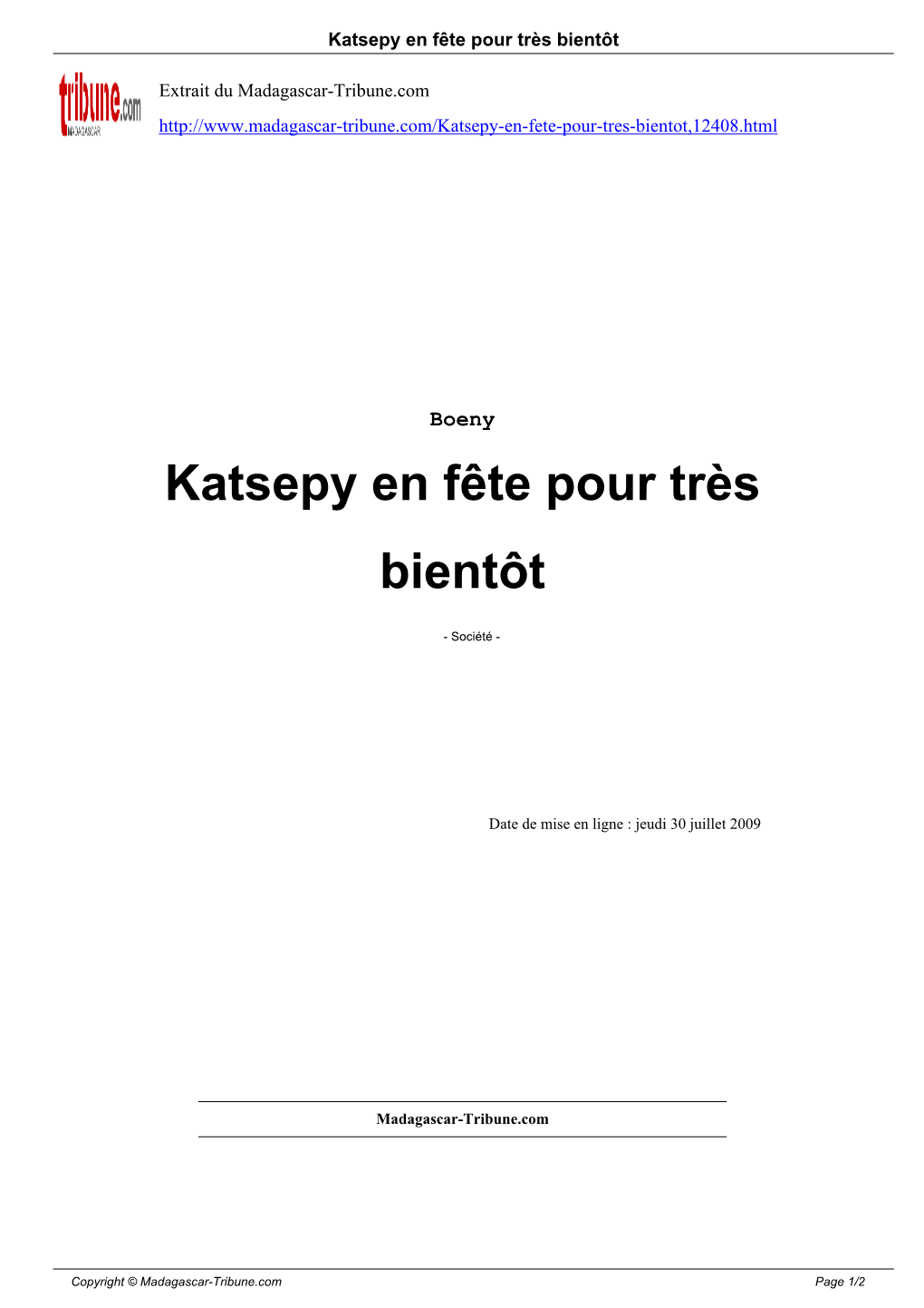 Katsepy En Fête Pour Très Bientôt