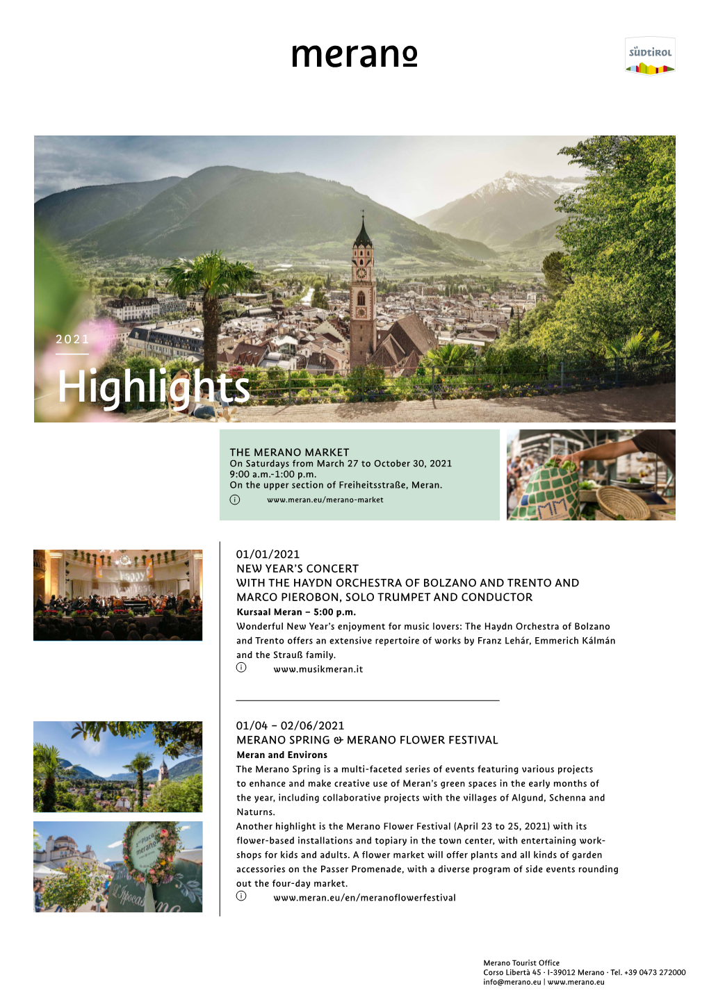 Highlights in Merano 2021