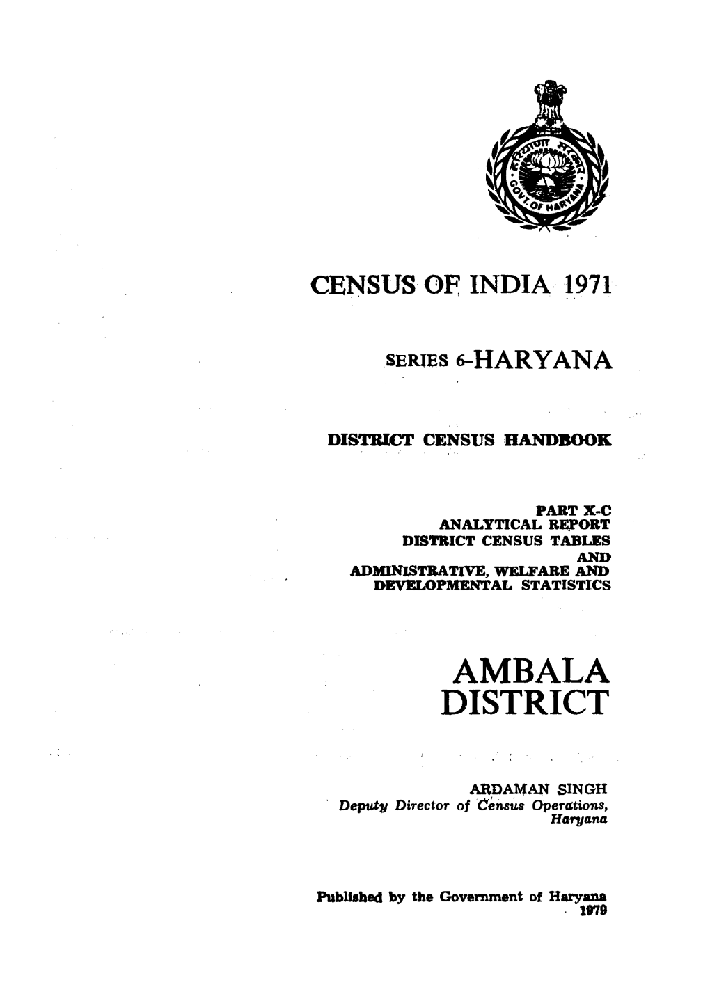 CENSUS· of Indiai 1971