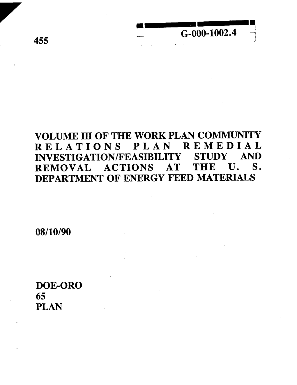 Investigation/Feasibility Study and Removal Actions at the U